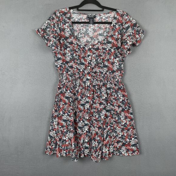 Wrangler Retro Dress Womens Large Floral Button Up Rayon Summer Casual - Picture 1 of 8